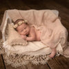 Hollow Lace Round Blanket + Pillow Suit Baby Photography Props(White)
