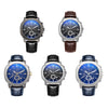 Ochstin 5039C Multifunctional Business Men Watch Luminous Waterproof Leather Quartz Watch(Silver+Silver+Black)