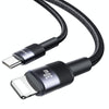 USAMS SJ729 30W USB-C/Type-C to 8 Pin Aluminum Alloy Data Cable, Length: 1.2m(Tarnish)