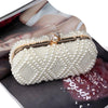 Women Fashion Banquet Party Pearl Handbag Single Shoulder Crossbody Bag (Beige)