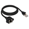 RJ45 Female to Male CAT6E Network Panel Mount Screw Lock Extension Cable, Length: 2m