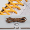 1 Pair Elastic Metal Buckle without Tying Shoelaces(Brown)