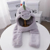 C0215 Adult Dinosaur Cartoon Velvet Hat Thickened Warm Scarf Hat, Size: One Size(Gray)