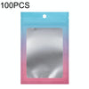 100PCS Aluminum Foil Ziplock Bag Jewelry Sealed Packaging Bag, Size: 7.5x10cm (Blue Gradually Pink)