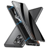 For Samsung Galaxy S25 Ultra 5G Privacy Full Cover Magnetic Metal Tempered Glass Phone Case(Black)