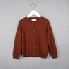 Spring and Autumn Children Clothing Girl Cotton Knit Cardigan Sweater, Kid Size:90cm(Coffee)