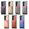 For Samsung Galaxy Z Fold6 Twill Fabric Leather Skin Card Bag Magnetic Back Phone Case(Green)