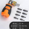 2050E 8 In 1 Portable Multifunctional S2 Batch Head Two-way Ratchet Screwdriver Set(Orange)