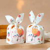 1bag Candy Packaging Bags Baking Biscuit Gift Bags 13.5x22cm(Pink Rabbit Flower)
