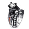 Skull Ring Punk Style Fashion Jewelry, Ring Size:11(Red Plus White BL-B)