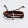Personalized Hand-Woven Leather Bracelet Simple Pull-Out Adjustable Vintage Wristbands(Brown)