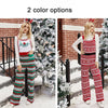 Autumn and Winter Knitted Back Pants Christmas Snowflake Knitted Jumpsuit, Size: M(Red)