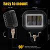 2 PCS Car 4 inch Square Spotlight Work Light with Angel Eyes (White Light)