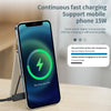 3 in 1 Cellphone Magnetic Wireless Charger Card Holder Phone Bracket(Black)