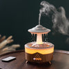 UFO Water Drop Aromatherapy Humidifier Desktop Remote Control Diffuser, Plug: US Plug(Wood Grain)