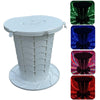 Retractable Portable Travel Toilet Collapsible Stool for Outdoors Fishing Camping With Light White