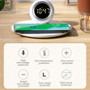 K22T 15W Multifunctional Rotatable Clock Night Light Wireless Fast Charger, Color: Wheat-color