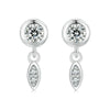 S925 Sterling Silver Sparkling White Gold Plated Zircon Tassel Stud Earrings(SCE1716)
