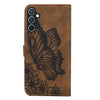 For Samsung Galaxy A56 5G Retro Skin Feel Butterflies Embossing Horizontal Flip Leather Phone Case(Brown)