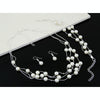 Pearl Multi-Layer Temperament Necklace Earring Bracelet set, Metal color:Silver