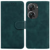 For Asus Zenfone 9 Skin Feel Pure Color Flip Leather Phone Case(Green)