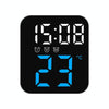 Simple Temperature Display Clock Three Alarm Clock Porch Wall Clock(Ice Blue)
