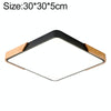 Wood Macaron LED Square Ceiling Lamp, Stepless Dimming, Size:30cm(Black)