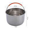 Stainless Steel Steaming Basket Plug-in Silicone Handle Pressure Cooker Steamer Kitchen Cooker Accessories, Typle:8 Quarts