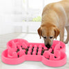 Silicone Slow Feeder Dog Bowl, Rose Red, Large