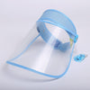 Anti-Saliva Splash Anti-Spitting Anti-Fog Anti-Oil Protective Cap Empty Top Hat Mask Removable Face Shield(Blue)