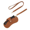 Portable Anti-Scratch And Wear-Resistant PU Leather Eyeglasses Bag Sunglasses Storage Case, Style: Neck Strap+Handle Model Brown