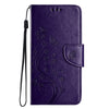 For Samsung Galaxy A56 5G Butterfly Flower Pattern Flip Leather Phone Case(Dark Purple)