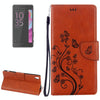 For Sony Xperia XA Ultra Flowers Embossing Horizontal Flip Leather Case with Holder & Card Slots & Wallet & Lanyard(Coffee)