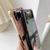 For Samsung Galaxy Z Flip3 5G Shinning Diamond Ring Holder Phone Case(Red Blue)