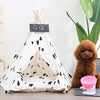 Foldable Pet Tent with Cushion, Small (40x40x50cm) - Breathable Pine Wood