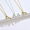 S925 Sterling Silver 26 Engligh Letters Colorful Zircon Women Nacklace Jewelry, Style:M(Gold)