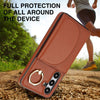 For Samsung Galaxy S25+ 5G Ring Holder Card Bag Skin Feel Phone Case(Brown)