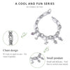 S925 Sterling Silver Paperclip Love Women Bracelet Jewelry, Size:17cm