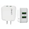 LDNIO A2201 2.4A Dual USB Charging Head Travel Direct Charge Mobile Phone Adapter Charger With 8 Pin Data Cable (US Plug)