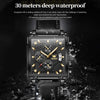 OLEVS 9925 Men Square Dial Multifunctional Waterproof Quartz Watch(Black)