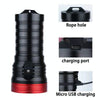 3 Gears, DB18 18xT6, Luminous Flux: 5400lm LED Flashlight, Without Battery (Red Black)
