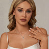 S925 Sterling Silver Platinum-plated Teardrop-shaped Moissanite Necklace(MSN035)
