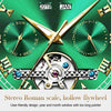 OLEVS 6607 Multi-function Men Big Flywheel Automatic Waterproof Mechanical Watch(Silver Gold Green)