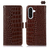 For Samsung Galaxy A56 5G Crocodile Top Layer Cowhide Leather Phone Case(Brown)