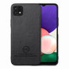 For Samsung Galaxy A22 5G Twill Fabric Leather Skin Back Phone Case(Black)