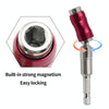 Hexagonal Shank Quick Release Self-Locking Joint Extension Rod Electric Drill Driver Extension Quick Conversion Bits(Silver+Red)