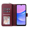 For Samsung Galaxy A16 5G 9-Card Slots Zipper Wallet Bag Leather Phone Case(Wine Red)