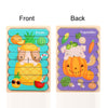 QBT01 Children Double-Sided Wooden Puzzle Bar Puzzle Toy(School Bus + Ship)