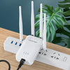 Comfast CF-WR304S 300M 4 Antenna Wireless Repeater High-Power Through-Wall WIFI Signal Amplifier, Specification:UK Plug