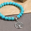 S2208-5 Life Tree Women Beaded Bracelet Turquoise Ethnic Style Charm Jewelry